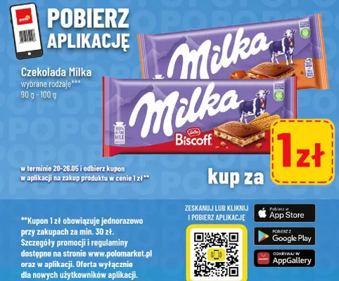 Czekolada Milka Biscoff promocja w POLOmarket