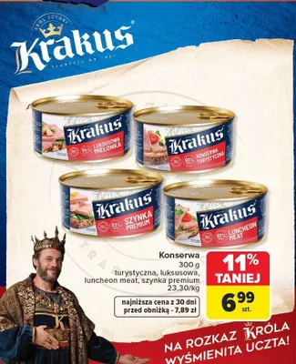 Konserwa turystyczna, luksusowa, luncheon meat, szynka premium promocja w Carrefour