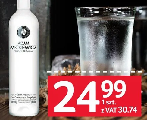 Wódka Adam Mickiewicz 40% 500ML promocja w Selgros