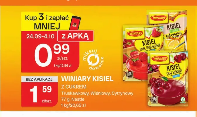 Kisiel z cukrem Winiary truskawkowy promocja w Chorten