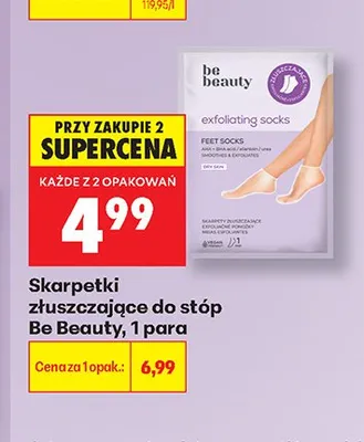 Skarpetki złuszczające do stóp BeBeauty promocja w Biedronka