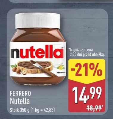Krem do smarowania Nutella promocja w Aldi