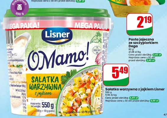 Pasta jajeczna ze szczypiorkiem promocja w Dino