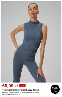 Top do jogi slim szybkoschnący damski 4F promocja w 4F