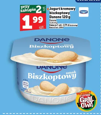 Jogurt kremowy biszkoptowy Danone promocja w TOPAZ