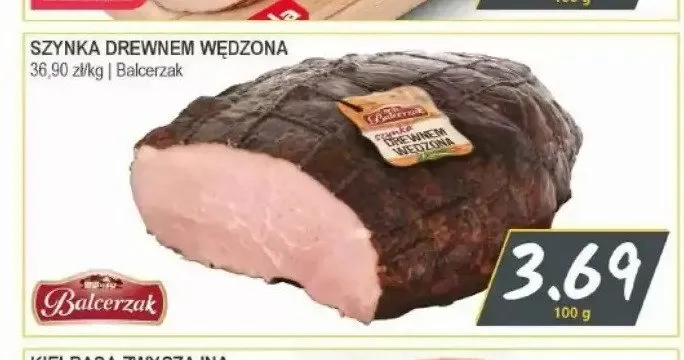 Szynka drewnem wędzona Balcerzak promocja w Słoneczko