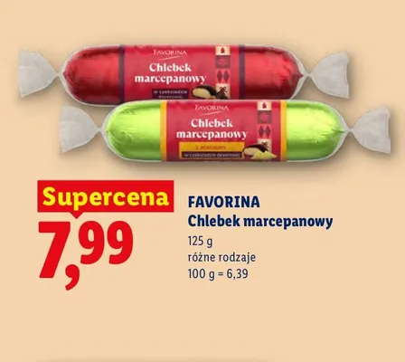 Chlebek marcepanowy z ananasem w czekoladzie deserowej Favorina promocja w Lidl