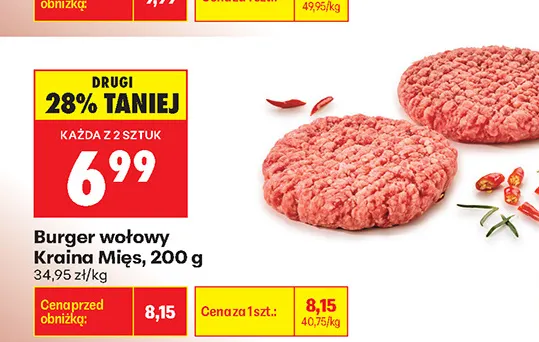 Burger wołowy Kraina Mięs promocja w Biedronka