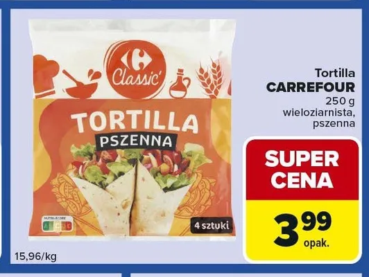Tortilla CARREFOUR wieloziarnista promocja w Carrefour Express