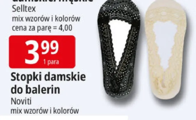 Stopki damskie do balerin Noviti promocja w Leclerc