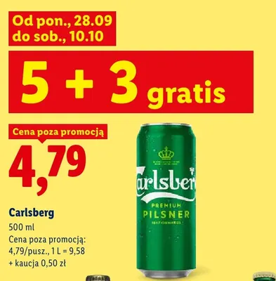 Piwo Carlsberg Premium Pilsner promocja w Lidl