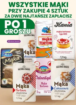 Mąka tortowa pszenna Kraszewice promocja w Dino