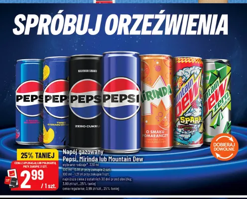 Napój gazowany Mirinda o smaku pomarańczy promocja w POLOmarket