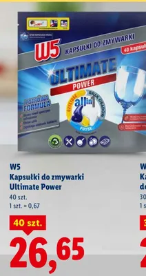 Kapsułki do zmywarki Ultimate Power 40 szt. promocja w Lidl