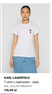 T-shirt z nadrukiem Karl Lagerfeld biały promocja w Lounge by Zalando