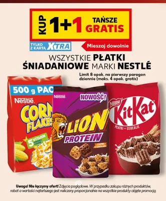 Płatki śniadaniowe Lion Protein karmel i czekolada Nestlé promocja w Kaufland