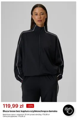 Bluza loose bez kaptura szybkoschnąca damska promocja w 4F