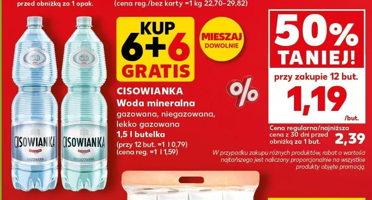Woda mineralna CISOWIANKA lekko gazowana promocja w Kaufland