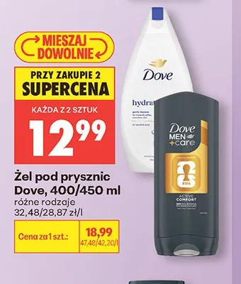 Żel pod prysznic Dove Men+Care Active Comfort promocja w Biedronka