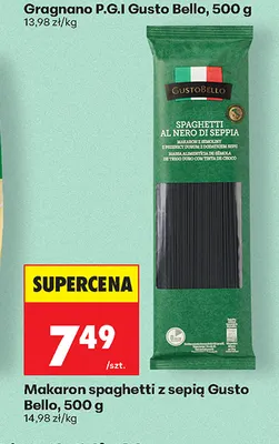 Makaron spaghetti z sepią Gusto Bello promocja w Biedronka