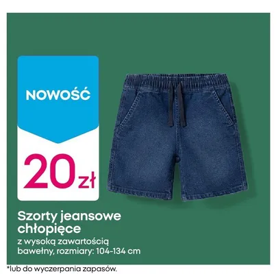 Szorty jeansowe chłopięce z wysoką zawartością bawełny promocja w Pepco