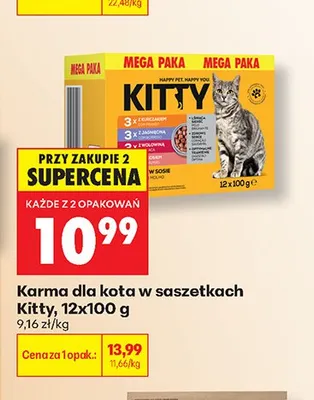 Karma dla kota w saszetkach Kitty 12-pak promocja w Biedronka