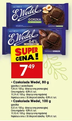 Czekolada Wedel gorzka promocja w Twój Market