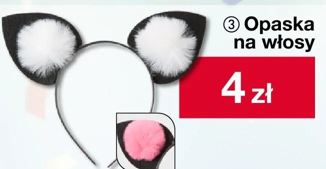 Opaska na włosy - uszy promocja w Woolworth