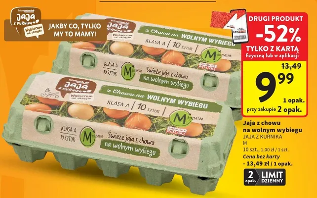 Jaja z chowu na wolnym wybiegu Jaja z Kurnika M promocja w Intermarche