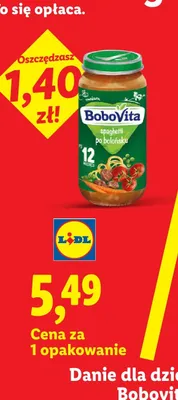 Danie w słoiczku spaghetti po bolońsku promocja w Lidl