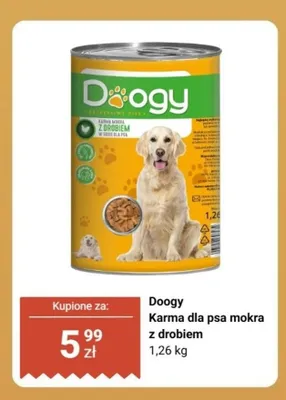 Karma dla psa mokra z drobiem Doogy promocja w Dino