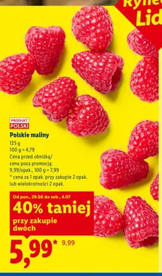 Maliny polskie promocja w Lidl