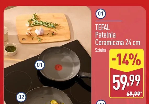 Patelnia ceramiczna Tefal 24 cm promocja w Aldi