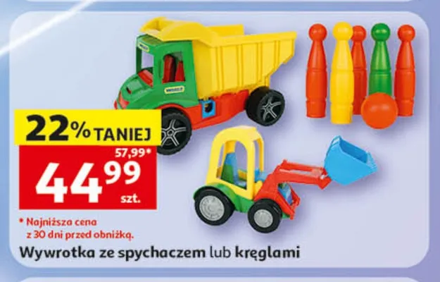 Wywrotka ze spychaczem promocja w Auchan