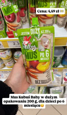 Mus w dużym opakowaniu dla dzieci po 6 miesiącu promocja w Dino