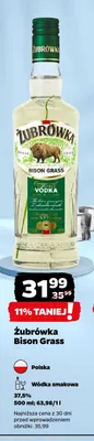 Wódka smakowa Żubrówka Bison Grass promocja w Netto