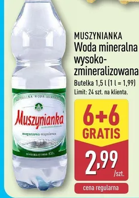 Woda mineralna wysoko zmineralizowana promocja w Aldi