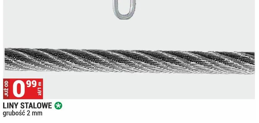 Liny stalowe grubość 2mm promocja w Merkury Market