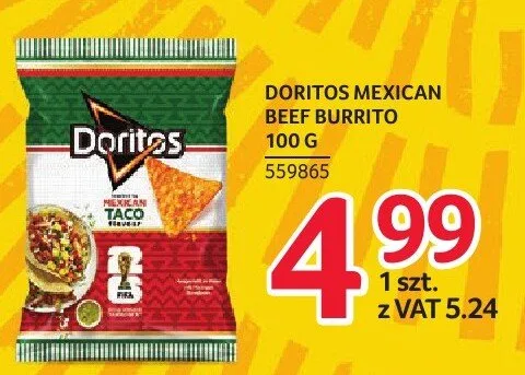 Chipsy Doritos Mexican Beef Burrito promocja w Selgros