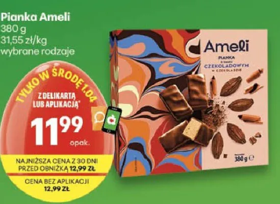 Pianka czekoladowa promocja w Delikatesy Centrum