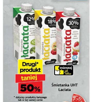 Śmietanka UHT Łaciate 18% promocja w Gram Market