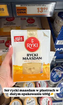 Ser w plastrach Ryki Rycki Maasdam promocja w Biedronka