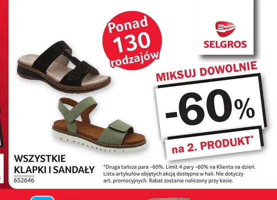 Klapki i sandały promocja w Selgros