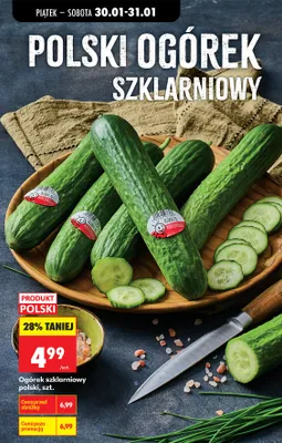 Ogórek szklarniowy polski, szt. promocja w Biedronka