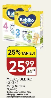 Mleko modyfikowane Bebiko 3 promocja w Chata Polska