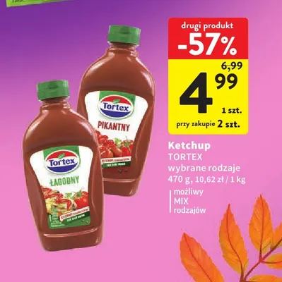 Ketchup łagodny Tortex promocja w Intermarche