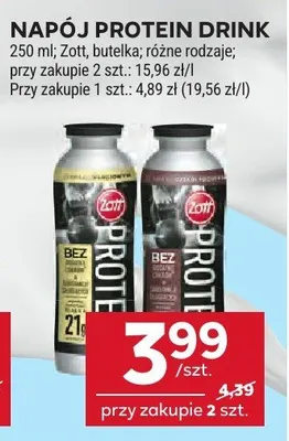 Napój protein drink Zott waniliowy promocja w Stokrotka
