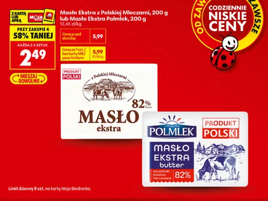 Masło Ekstra Polmlek promocja w Biedronka