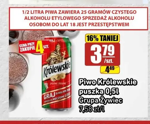 Piwo Królewskie Jasne Pełne promocja w API Market