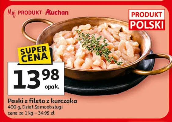 Paski z fileta z kurczaka Dział Samoobsługi promocja w Auchan